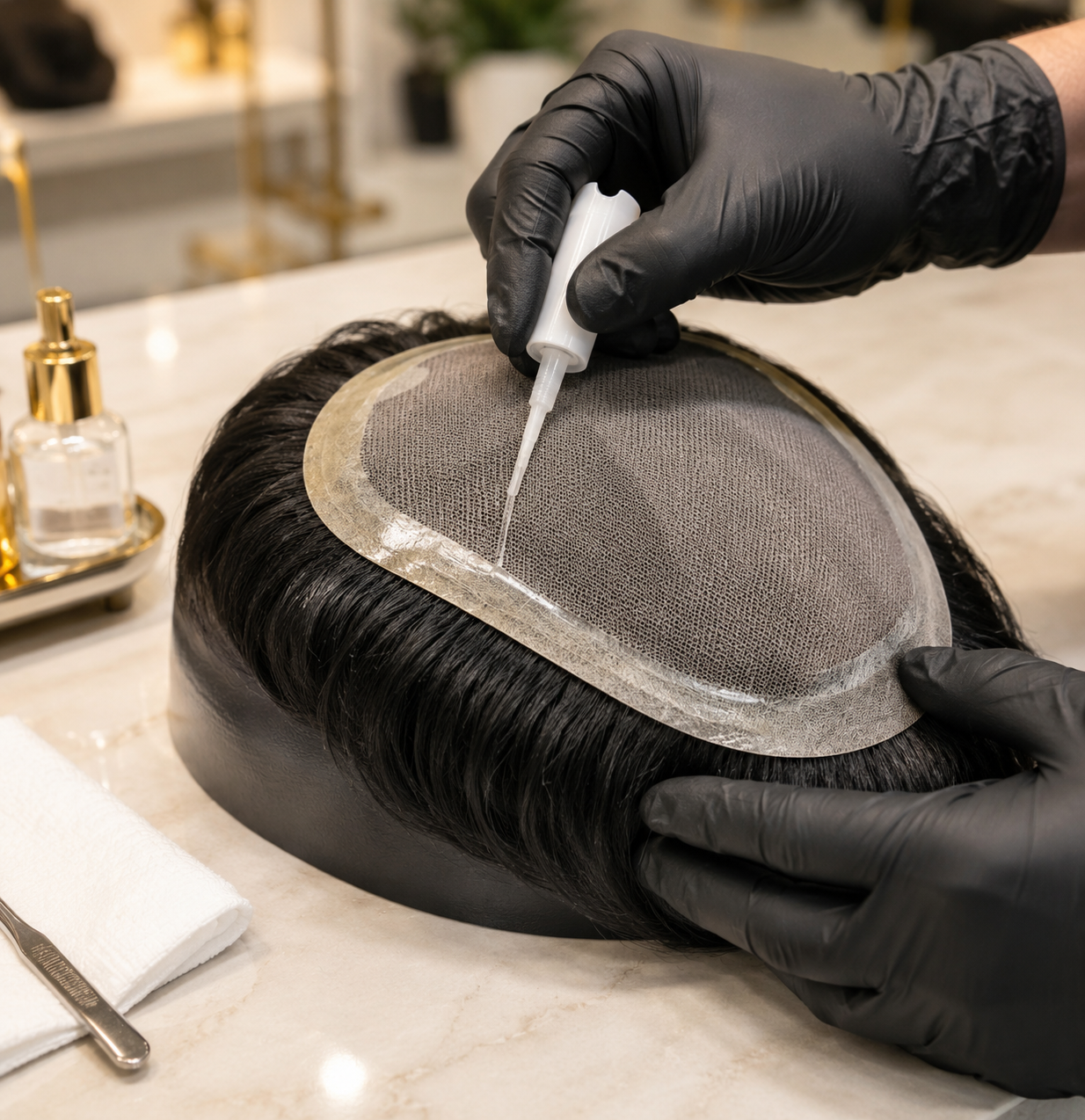 Premium hair system servicing